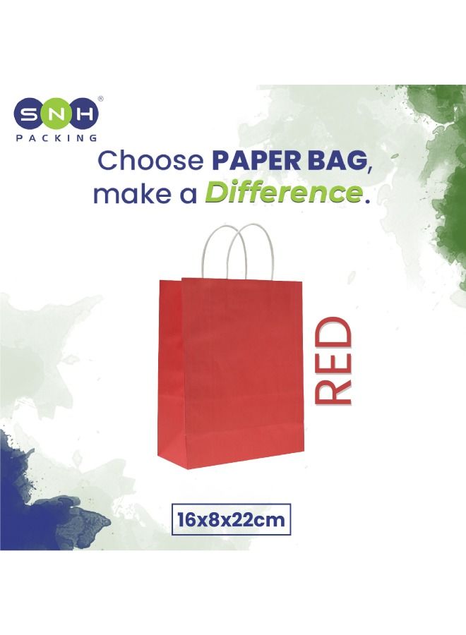 SNH Packing Paper Bag Red 16x8x22cm Twisted Handle 25 Pieces - Image 3