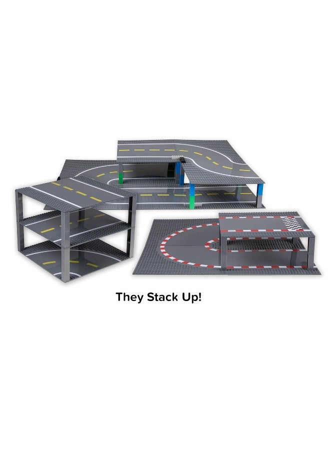 Strictly Briks Strictly Briks Toy Building Block Classic Baseplates 10â€ x 10â€ Building Brick Base Plate Toy Kit for Kid, Building Bases for City Roads, Towns, Garages and More, 4 Pc, 2 Straight and 2 Curved  - Image 5