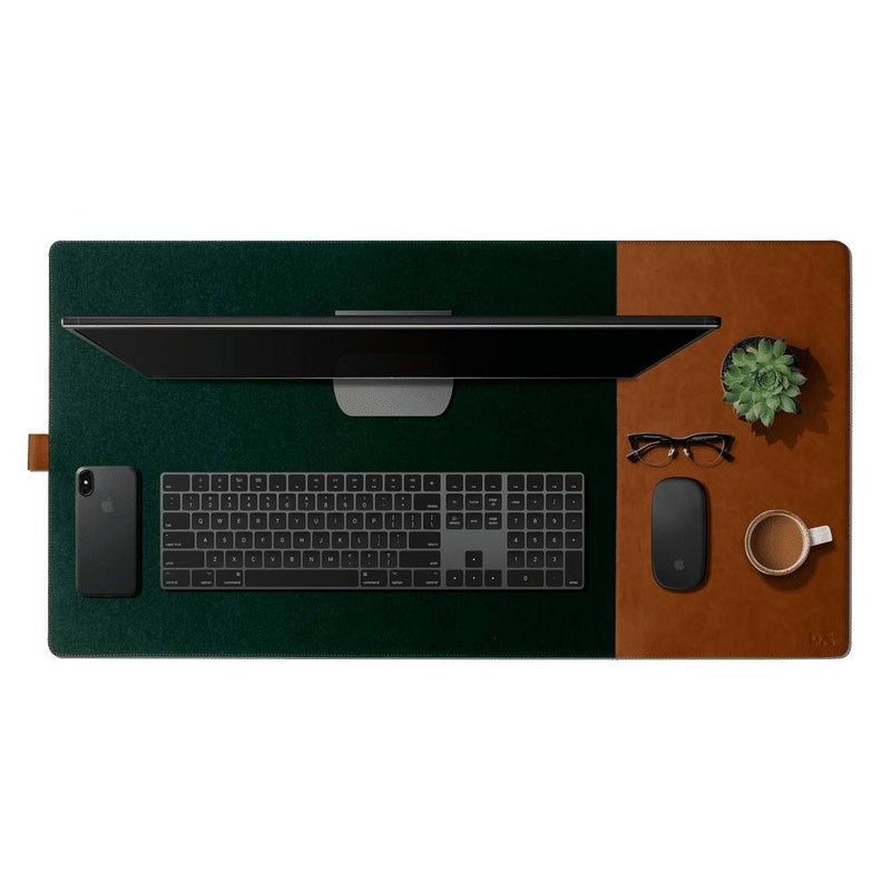 Daily Objects حصيرة مكتب Turf 2.0 | شعور سلس للغاية للألعاب في المنزل والمكتب | جلد نباتي | حل العمل من المنزل للكمبيوتر المحمول ولوحة المفاتيح والفأرة | قابلة للعكس ومضادة للانزلاق ومقاومة للماء - أخضر - Image 2