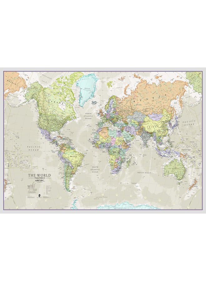 Maps International Classic World Wall Map - Map of The World - Image 1