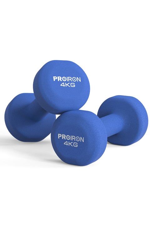 PROIRON Neoprene Dumbbells Set Weights Exercise & Fitness Dumbbells (4kg×2 blue)