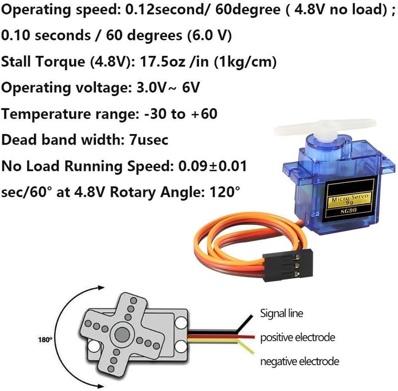 ACEIRMC SG90 Servo Motor Micro Servo 9G Servo Motor for RC Robot Arm Helicopter Airplane Remote Control (5pcs) - Image 4