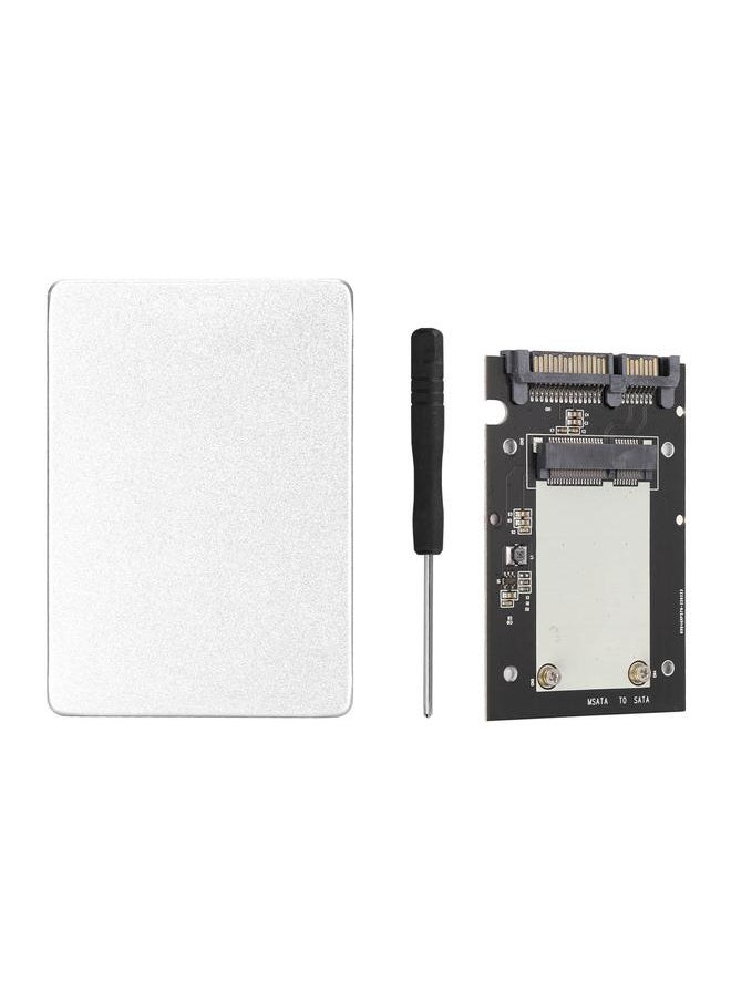 Thoraya S105-Anwintek mSATA TO SATA3.0 2.5 inch SSD hard drive adapter card aluminum alloy solid state drive adapter box silver  - Image 1