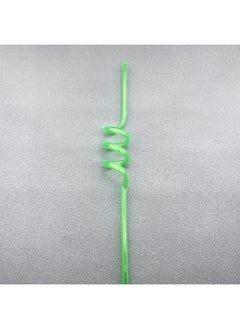 Direct Cartoon PET Spiral Plastic Straw Color PP Creative Curved Children's Straw Wholesale-Color:Green