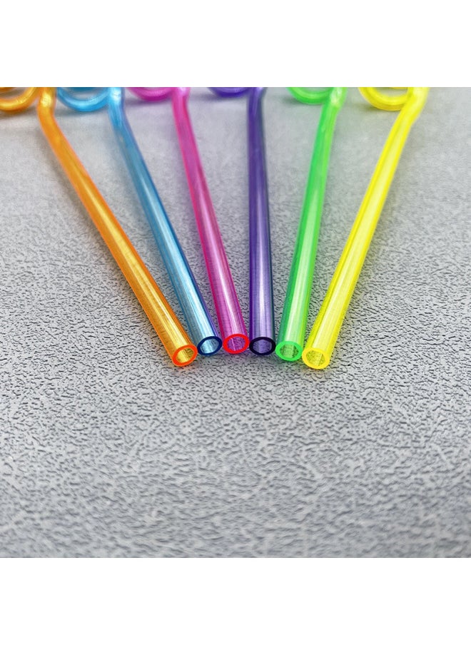 Generic - Direct Cartoon PET Spiral Plastic Straw Color PP Creative Curved Children's Straw Wholesale-Color:Green - Image 1