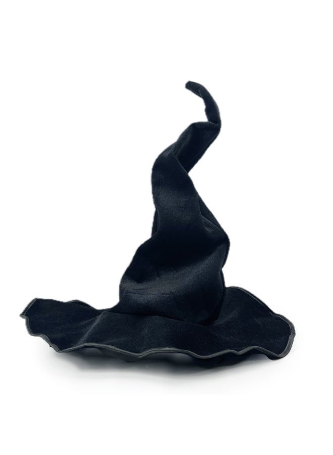 2PCS Halloween Witch Hat – Black Oxford Fabric Wizard Hat, Lightweight Pointed Hat for Costume, Dress-Up & Party Accessory - Image 1