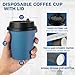 LITOPAK 100 Pack 10 oz Disposable Paper Coffee Cups with Lids for Coffee Water Juice or Tea Blue and Gray Hot Paper Cups for Home Restaurant Store and Cafe - Image 4