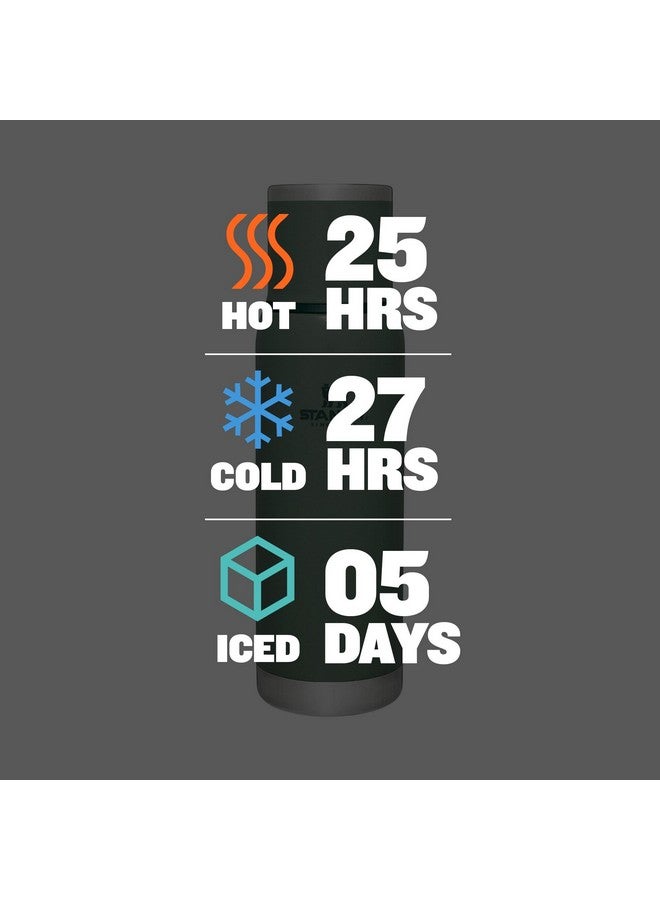 Stanley Stanley Adventure-To-Go Vacuum Bottle 1.1 qt | Wide Mouth with Leakproof Cup Lid | Keep Drinks Hot or Cold | Packable for Travel | Insulated Stainless Steel Thermos | BPA-Free | Hammertone Green  - Image 4