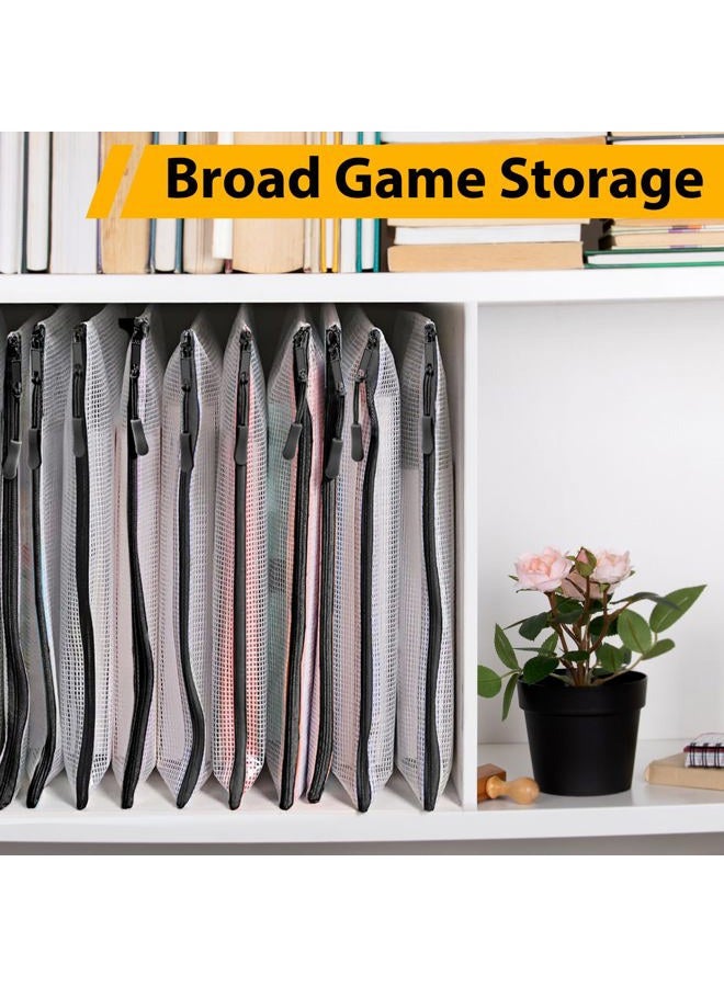 YOPCDJ 24pcs A4 Mesh Zipper Pouch File Bags, Black Reusable Zipper Bags for Organizing Storage, Waterproof Puzzle Bag, Zipper File Bags for Board Game Storage and School Office Supplies - Image 4
