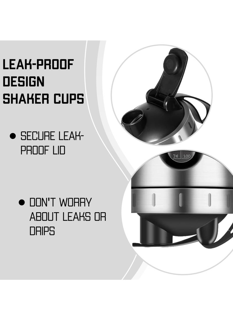 CMGTYYD - 28 Oz Visible Window Stainless Steel Protein Shaker Bottle with Shaker Ball (silver) - Image 1