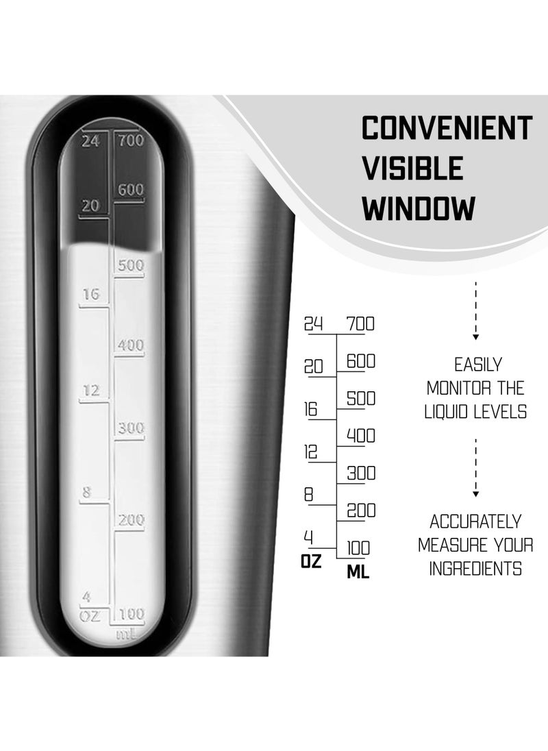CMGTYYD - 28 Oz Visible Window Stainless Steel Protein Shaker Bottle with Shaker Ball (silver) - Image 1