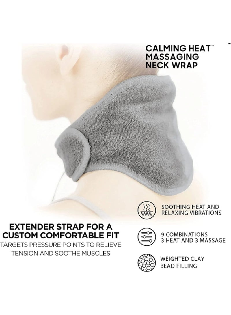 كيمايا لفافة تدفئة للرقبة، وسادة تدفئة كهربائية شخصية للرقبة مع خاصية الاهتزاز، 3 إعدادات للحرارة و3 إعدادات للاهتزاز - 9 مجموعات مريحة (رمادي ملكي) - Image 5