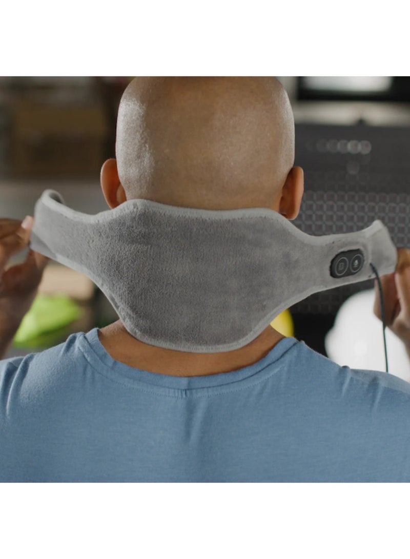 كيمايا لفافة تدفئة للرقبة، وسادة تدفئة كهربائية شخصية للرقبة مع خاصية الاهتزاز، 3 إعدادات للحرارة و3 إعدادات للاهتزاز - 9 مجموعات مريحة (رمادي ملكي) - Image 2