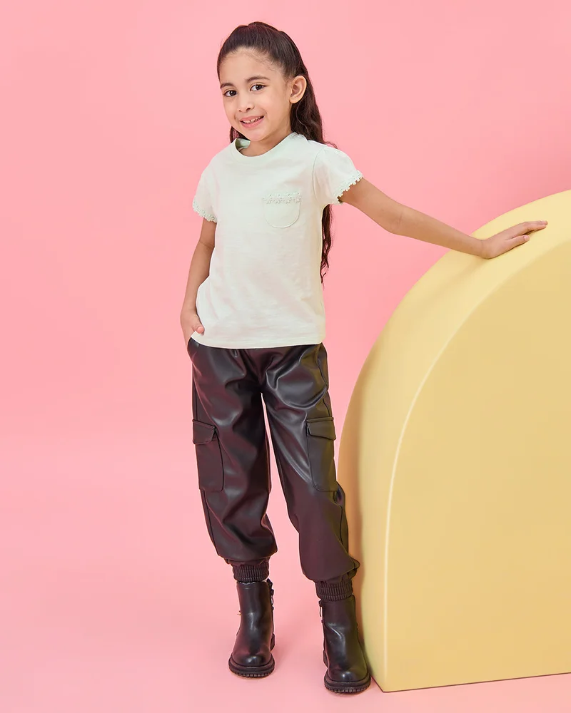ردتاغ Girls Green Printed T-Shirt
