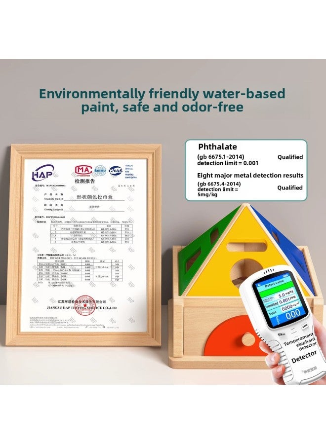 Loquat Montessori Early Education Aware Color Cognitive Classification 1 Year Old 2 Baby Shape Coin Box Children's Educational Building Blocks Toy Matching-Color:Montessori Shape Coin Color Classification - Image 5