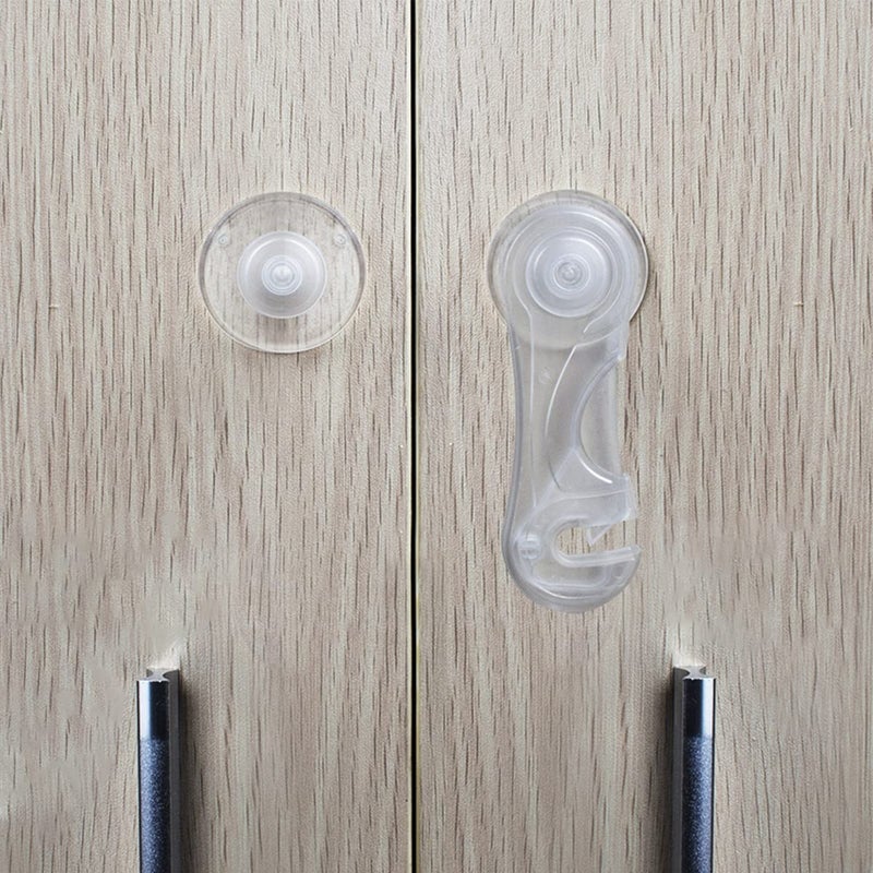 HEOATH Child Safety Cabinet Locks (10 Pack) - Baby Proofing Latches Lock for Drawers, Toilet Seat, Fridge, Oven, with 10 Extra 3M Adhesives (Transparent) - Image 4