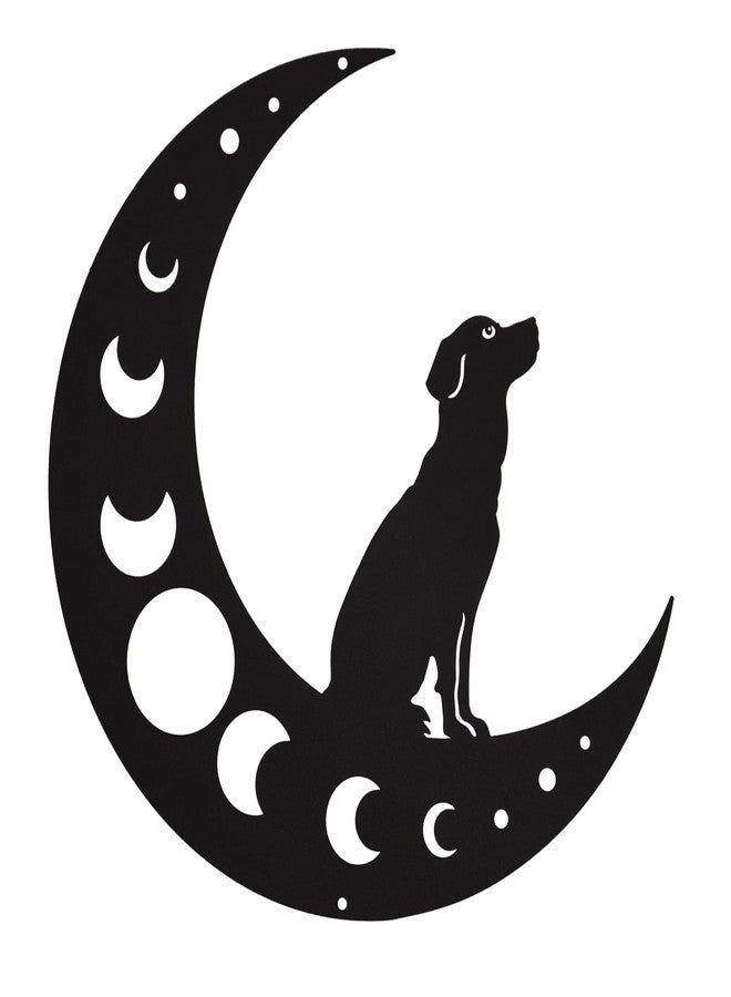 TYLCC Dog Metal Wall Art, Moon Phase Wall Decor, Indoor Outdoor Hanging Decoration for Living Room Bedroom Bathroom Kitchen Office Garden, Ideal Gift for Dog Lovers, Black - Image 1