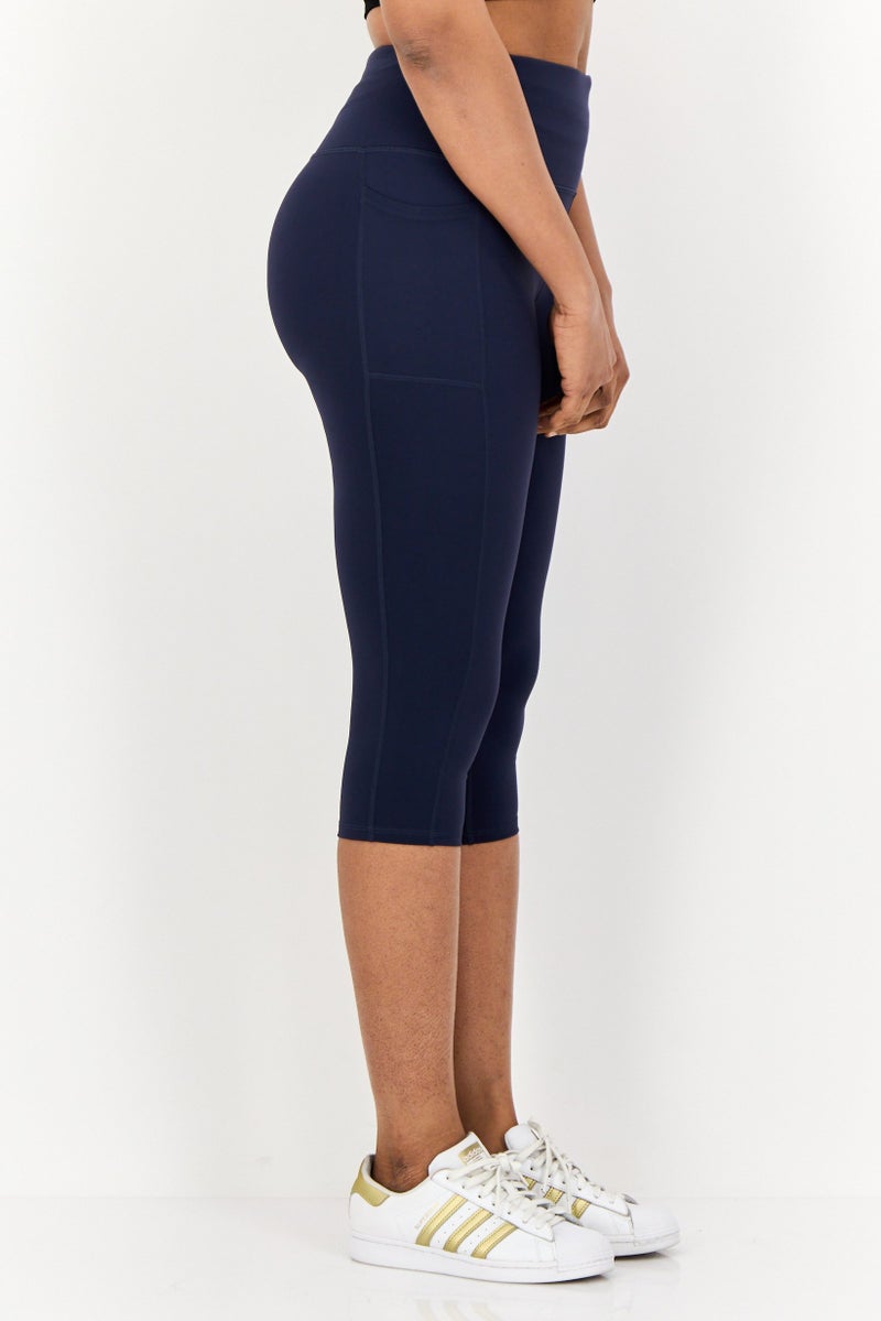 SKECHERS سراويل كابري رياضية نسائية مناسبة في الهواء الطلق، كحلي - Image 4