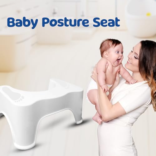 BUMTUM Baby Step Stool |Comfortable Step Stool for Potty| Plastic Step Stool for Western Toilet | Anti-Slip Bathroom Foot Stool (White) - Image 2