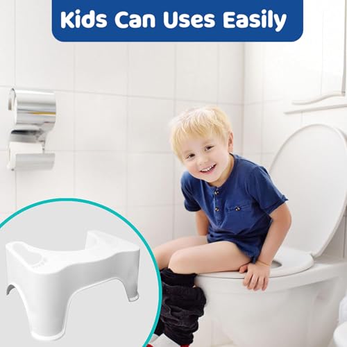 BUMTUM Baby Step Stool |Comfortable Step Stool for Potty| Plastic Step Stool for Western Toilet | Anti-Slip Bathroom Foot Stool (White) - Image 4