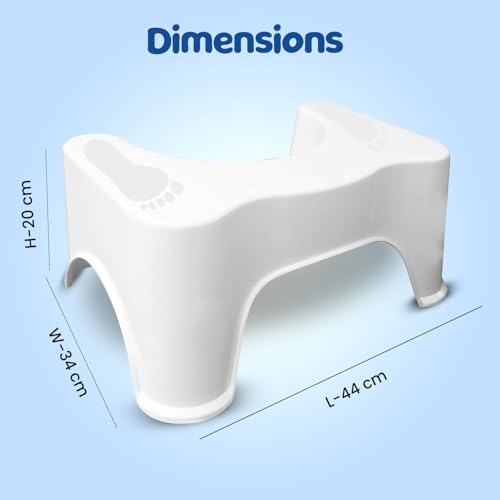 BUMTUM Baby Step Stool |Comfortable Step Stool for Potty| Plastic Step Stool for Western Toilet | Anti-Slip Bathroom Foot Stool (White) - Image 5