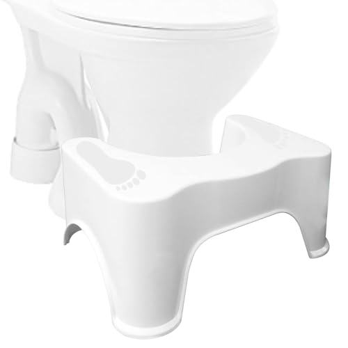 BUMTUM Baby Step Stool |Comfortable Step Stool for Potty| Plastic Step Stool for Western Toilet | Anti-Slip Bathroom Foot Stool (White) - Image 1