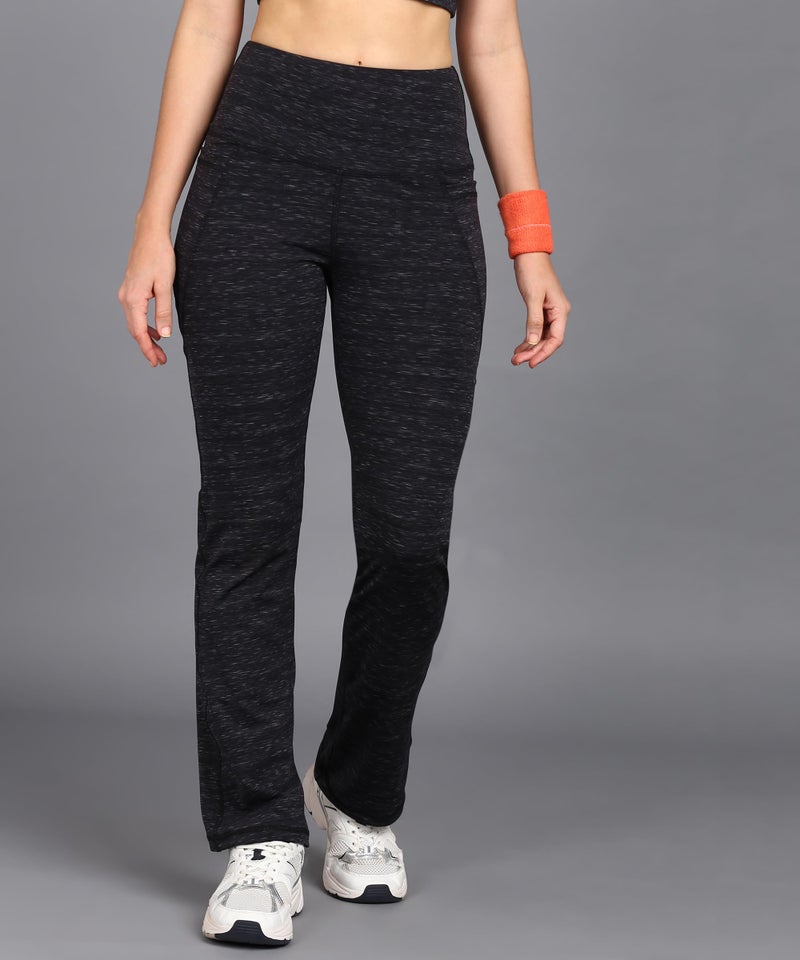 Rock Paper Scissors Women Premium Flare High Rise Gym Pants High-Waisted, Sweat-Wicking, Athletic Fit Wide Leg Gym Tights for Working Out, Pilates,Yoga, Fitness & Training Black, 3XL - Image 2