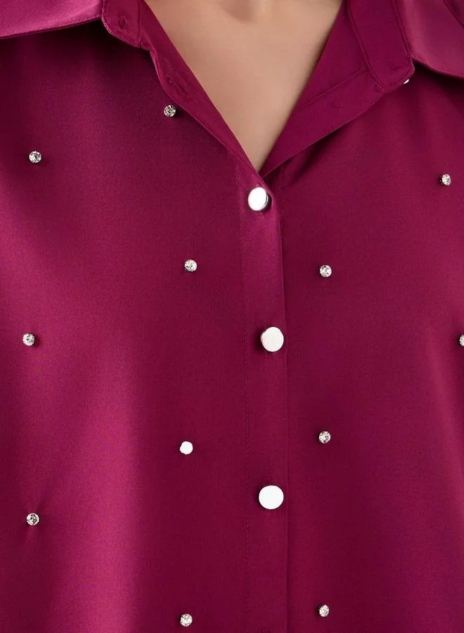 Splash FAV Kaftan Shirt with Embellished Detail