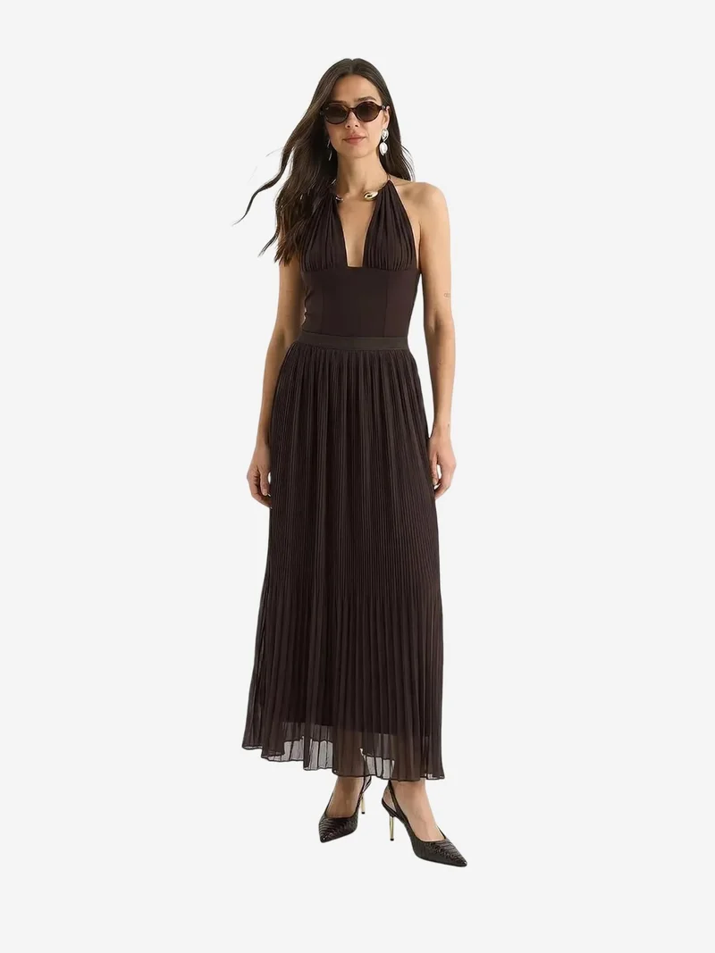 بيانكو لوتشي LUCCI High Waist Pleated Maxi Skirt