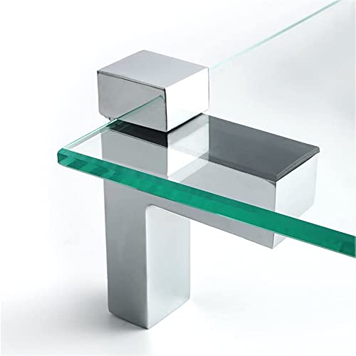 awen 2 Pcs Adjustable Wood/Glass Floating Shelf Brackets Wall Mount, Polished Chrome - Image 5