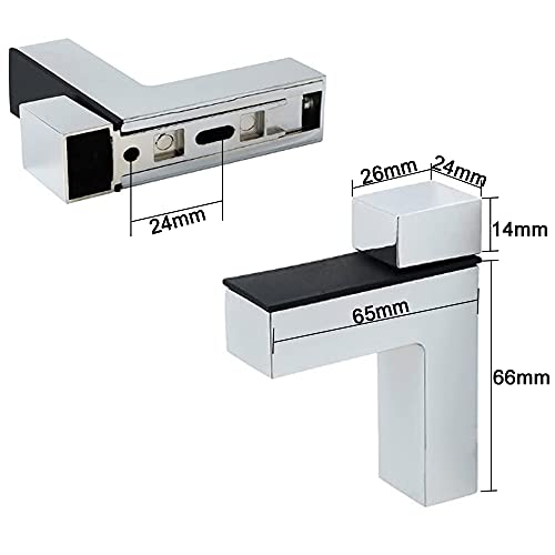 awen 2 Pcs Adjustable Wood/Glass Floating Shelf Brackets Wall Mount, Polished Chrome - Image 2