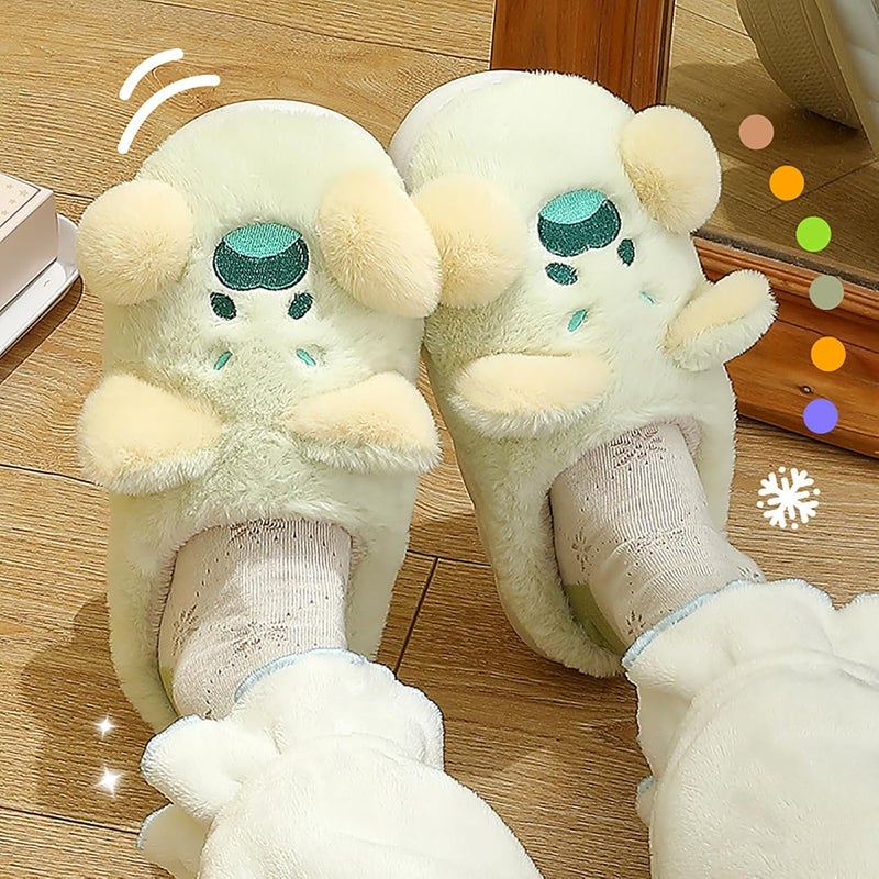 كلاراكو نعال قطنية دافئة للنساء غير قابلة للانزلاق، أحذية داخلية بنعل مقاوم للتآكل، مادة سميكة، قابلة للتنفس وغير خانقة - Image 3