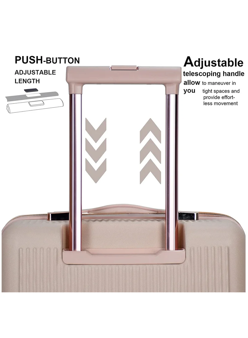 SENATOR Hard Case Trolley Luggage Set For Unisex ABS Lightweight 4 Double Wheeled Suitcase With Built In TSA Type lock A5123 Set Of 4 Milk Pink