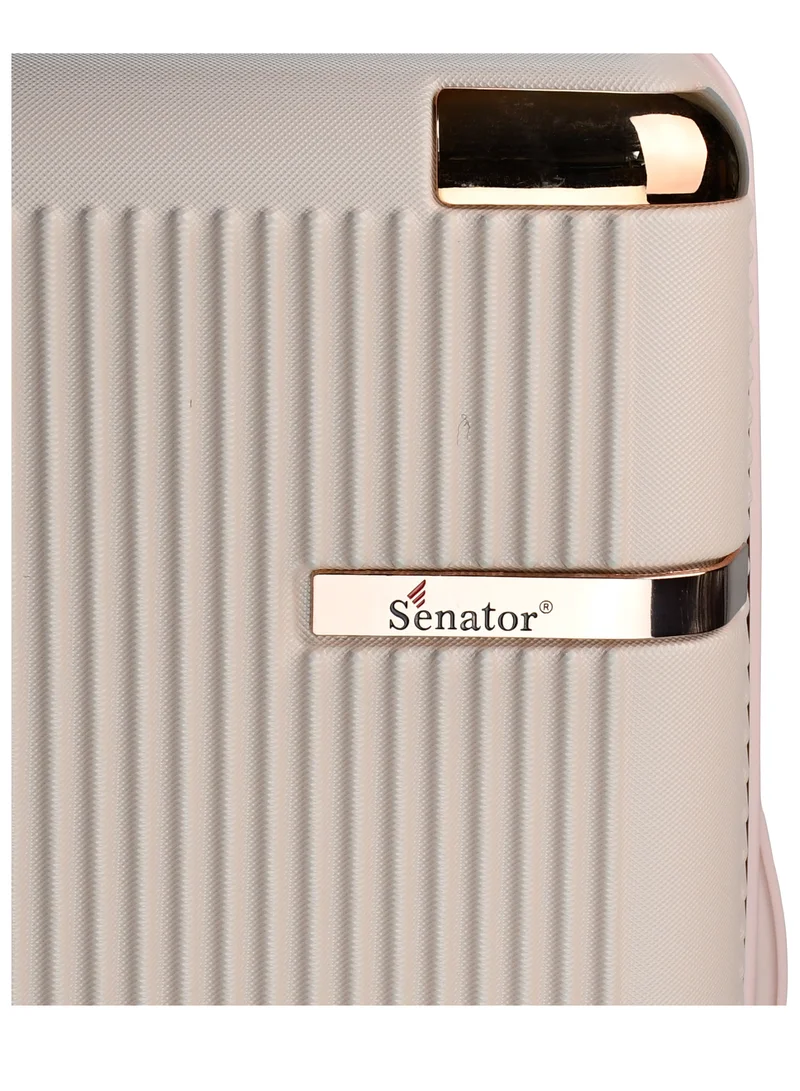 SENATOR Hard Case Trolley Luggage Set For Unisex ABS Lightweight 4 Double Wheeled Suitcase With Built In TSA Type lock A5123 Set Of 4 Milk Pink