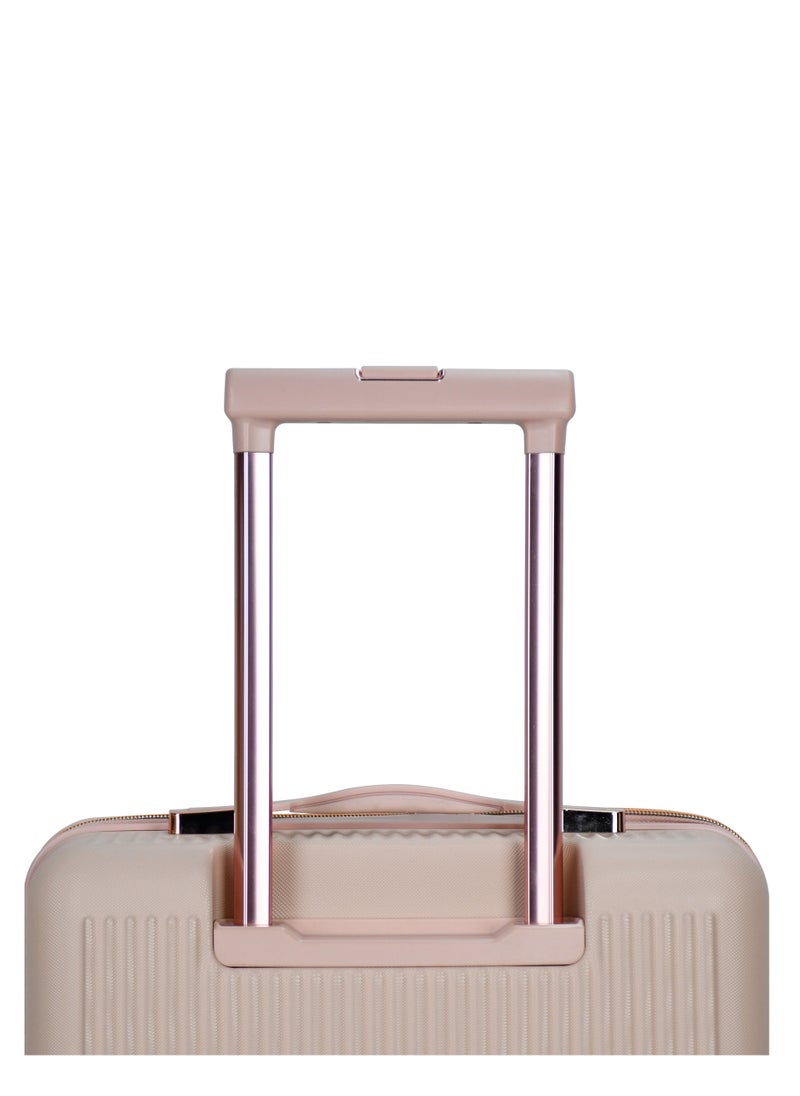 Hard Case Trolley Luggage Set For Unisex ABS Lightweight 4 Double Wheeled Suitcase With Built In TSA Type lock A5123 Set Of 4 Milk Pink