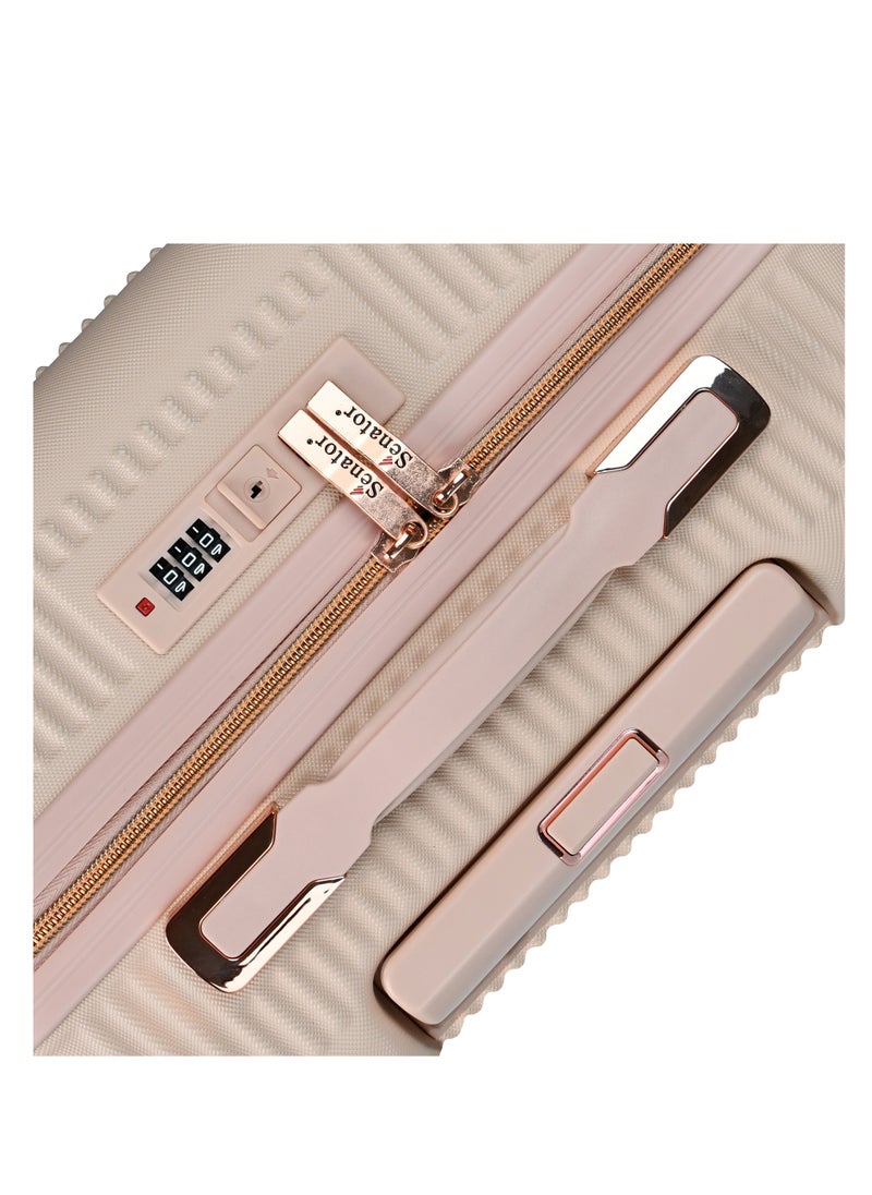Hard Case Trolley Luggage Set For Unisex ABS Lightweight 4 Double Wheeled Suitcase With Built In TSA Type lock A5123 Set Of 4 Milk Pink