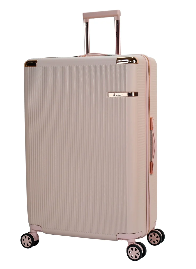 سيناتور Hard Case Trolley Luggage Set For Unisex ABS Lightweight 4 Double Wheeled Suitcase With Built In TSA Type lock A5123 Set Of 4 Milk Pink