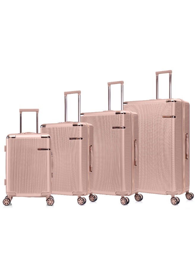 SENATOR Hard Case Trolley Luggage Set For Unisex ABS Lightweight 4 Double Wheeled Suitcase With Built In TSA Type lock A5123 Set Of 4 Milk Pink - Image 1