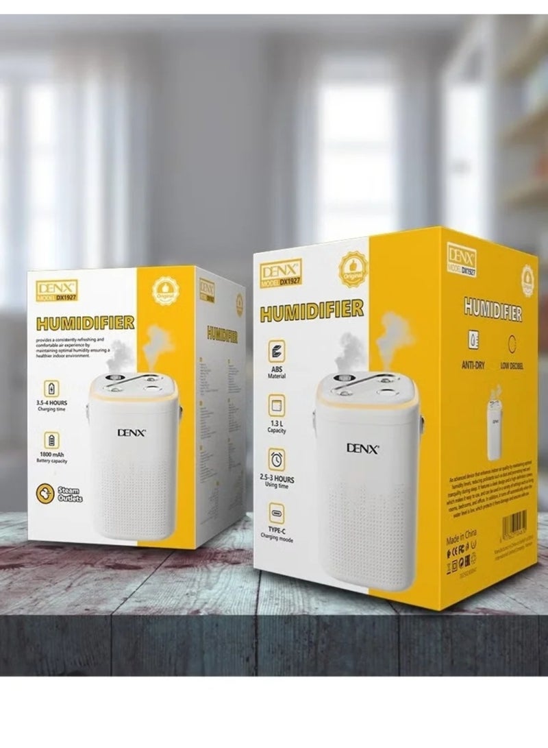Dinex Smart air diffuser and humidifier with a 1.3L capacity, 1800mAh rechargeable Type-C battery, wireless humidification and air purification with a modern design. - Image 2