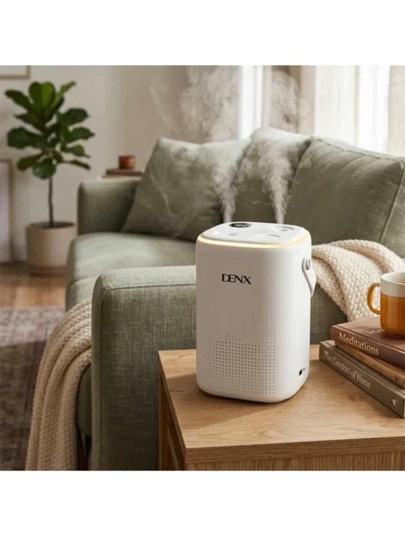 Dinex Smart air diffuser and humidifier with a 1.3L capacity, 1800mAh rechargeable Type-C battery, wireless humidification and air purification with a modern design. - Image 1