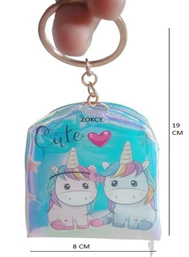 ZOKCY® (Pack of 2 Pcs) Cute Small Rainbow Unicron Purse for Girls with Chain/Stylish Unicorn Purse for Girls/Handbag/Sling Bag/Purse/Expression Bag/Birthday Return Gift for Kids - Image 2