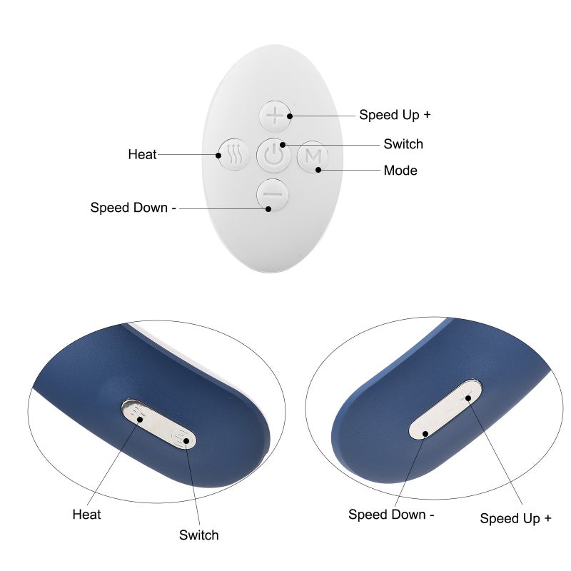 Electric Neck Massager for Pain Relief Neck Massage with Heat & Voice Broadcast Function 5 Modes 16 Levels Cordless Rechargeable & Portable Deep Tissue Trigger Point Remote Control Electric Pulse - Image 4