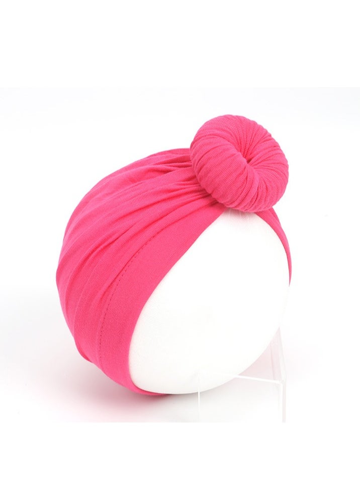 Generic - Pure Cotton Baby Knot Hat Rose Red - Image 1