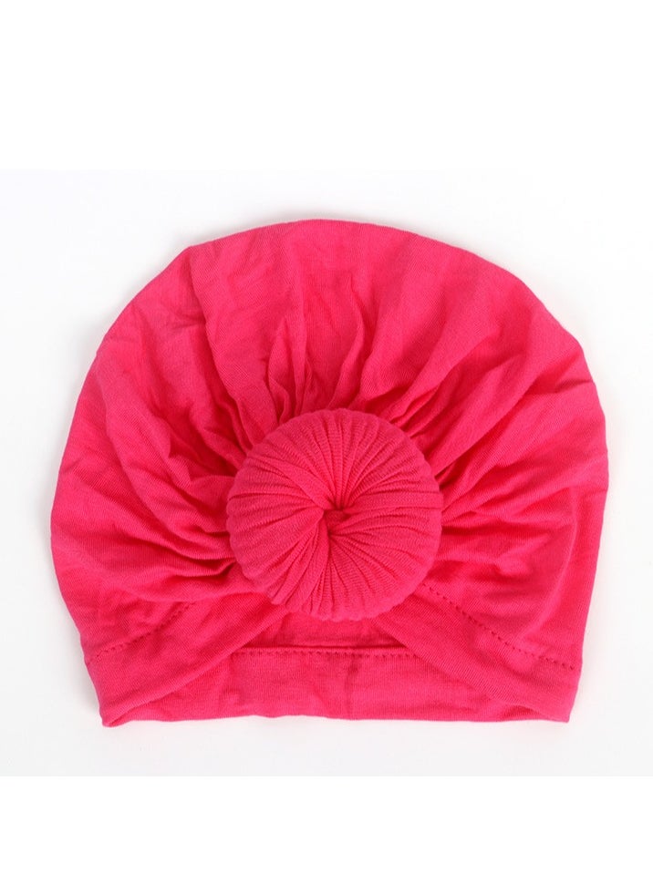 Generic - Pure Cotton Baby Knot Hat Rose Red - Image 1