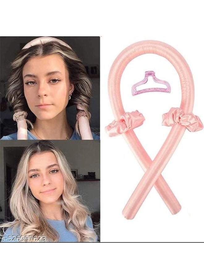 Generic maya accessories Silk Hair Curlers Heat-Free Automatic Foam Plus Steel Wire Lazy Curling Stick with Clip Featuring Sleep Wave Curls may vary color - Image 1