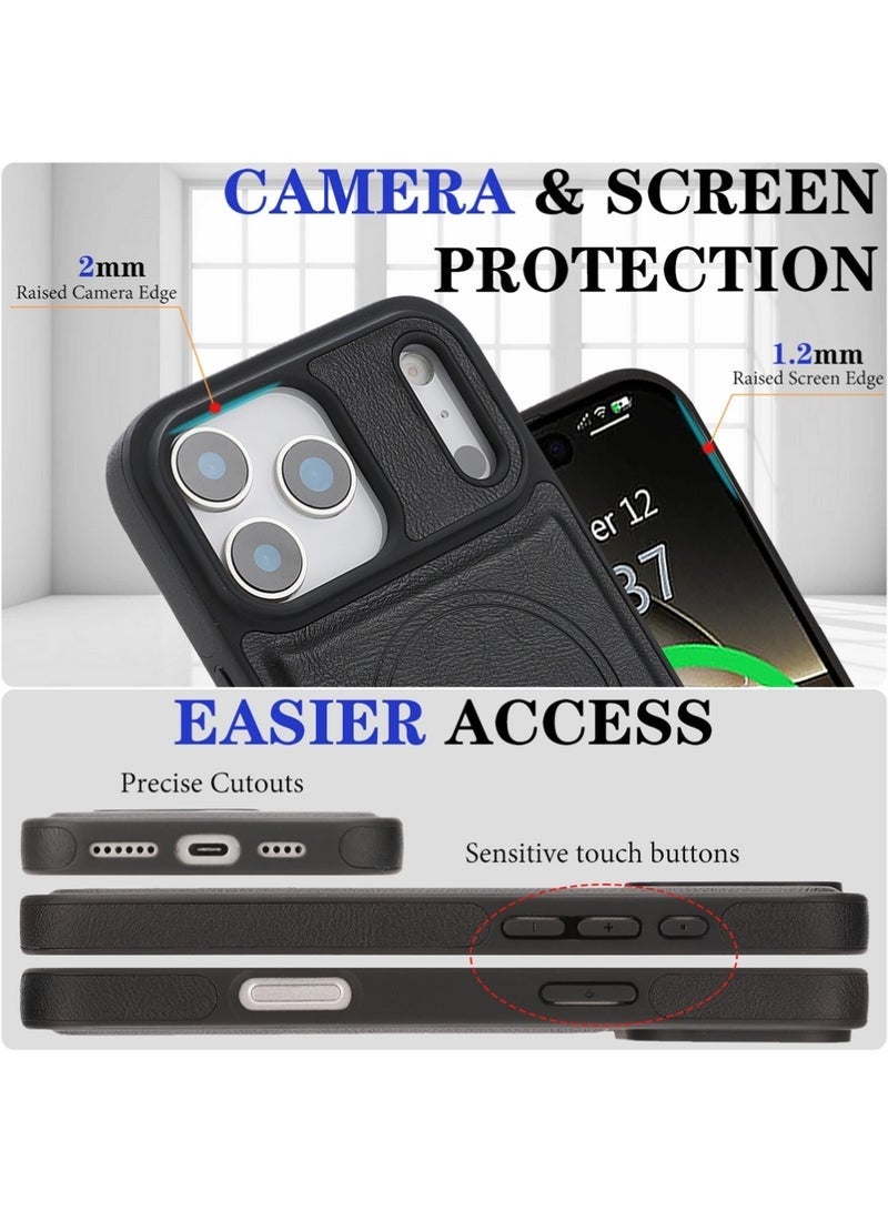 غطاء حماية لهاتف iPhone 17 Pro، غطاء هاتف بشحن لاسلكي مغناطيسي، غطاء بتصميم عملي متوافق مع Apple 17 Pro - لمسة نهائية غير لامعة فاخرة باللون البني، تصميم كامل الحماية ضد السقوط، غطاء مقاوم للسقوط - Image 5