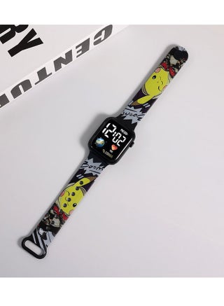 4 Pcs Kids' Cartoon Anime Printed Square Water Resistant Silicone Digital Watch - view 4