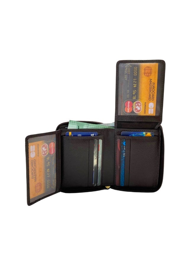 LAVERI LEATHER Pebble Texture 16 - 18 Card Billfold Full Zip Wallet - Image 4