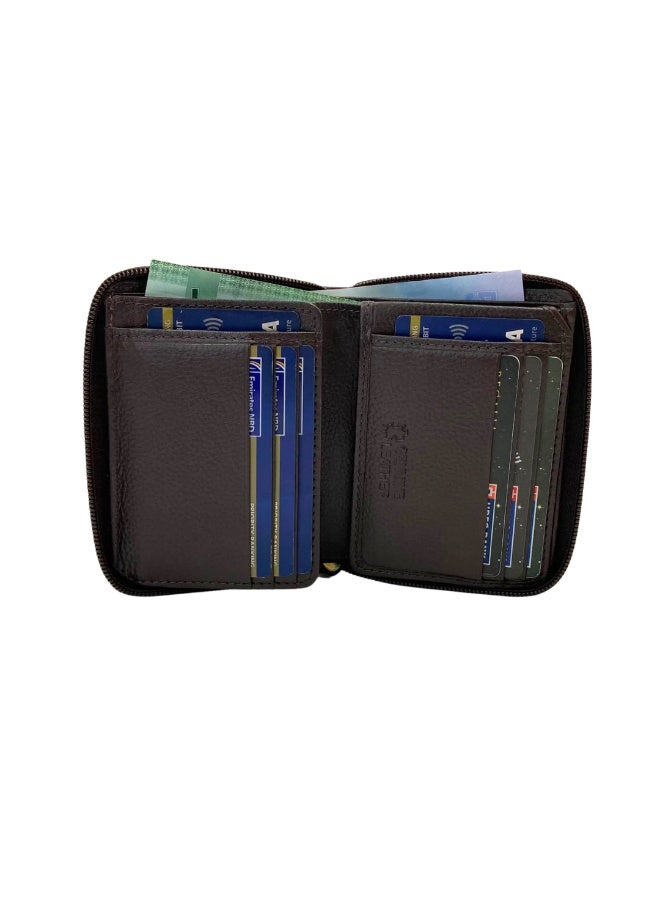 LAVERI LEATHER Pebble Texture 16 - 18 Card Billfold Full Zip Wallet - Image 2