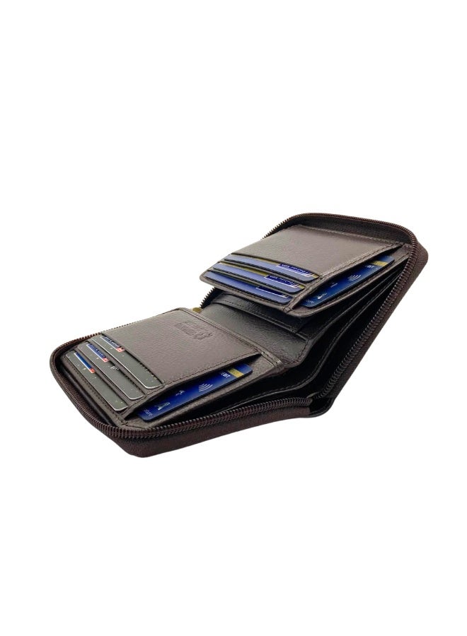 LAVERI LEATHER Pebble Texture 16 - 18 Card Billfold Full Zip Wallet - Image 5